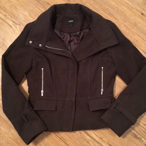 Express Jackets & Blazers - Express olive/army green pea coat